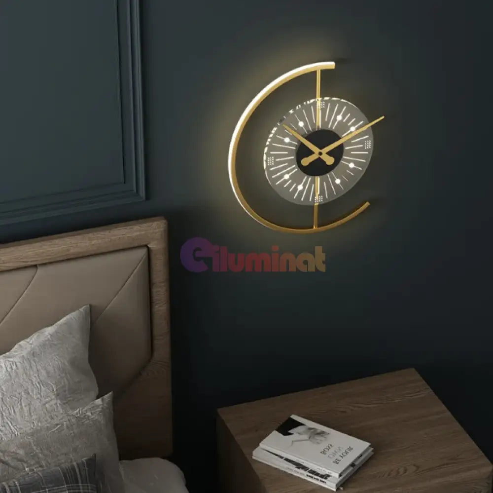 Aplica Led Cu Ceas 18W Nordic Style Clockwork Wall Light Fixtures