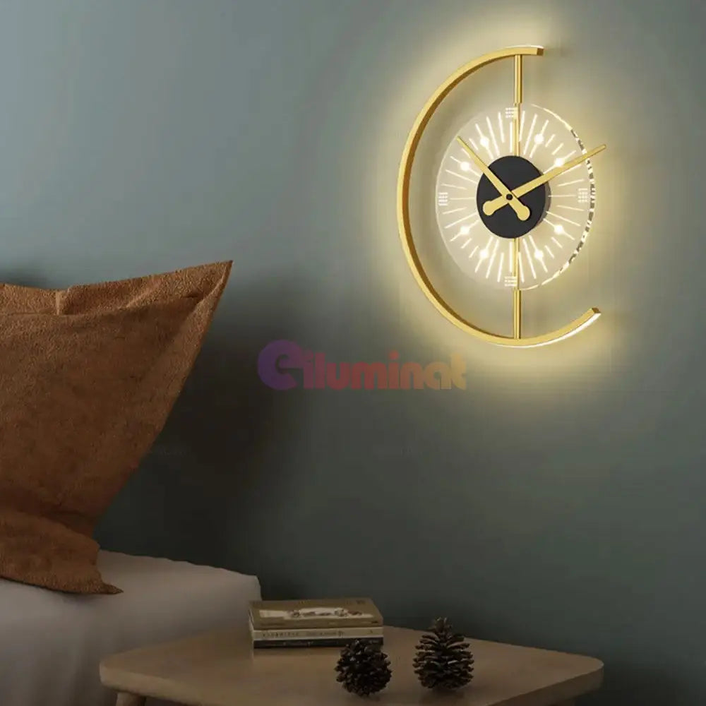 Aplica Led Cu Ceas 18W Nordic Style Clockwork Wall Light Fixtures