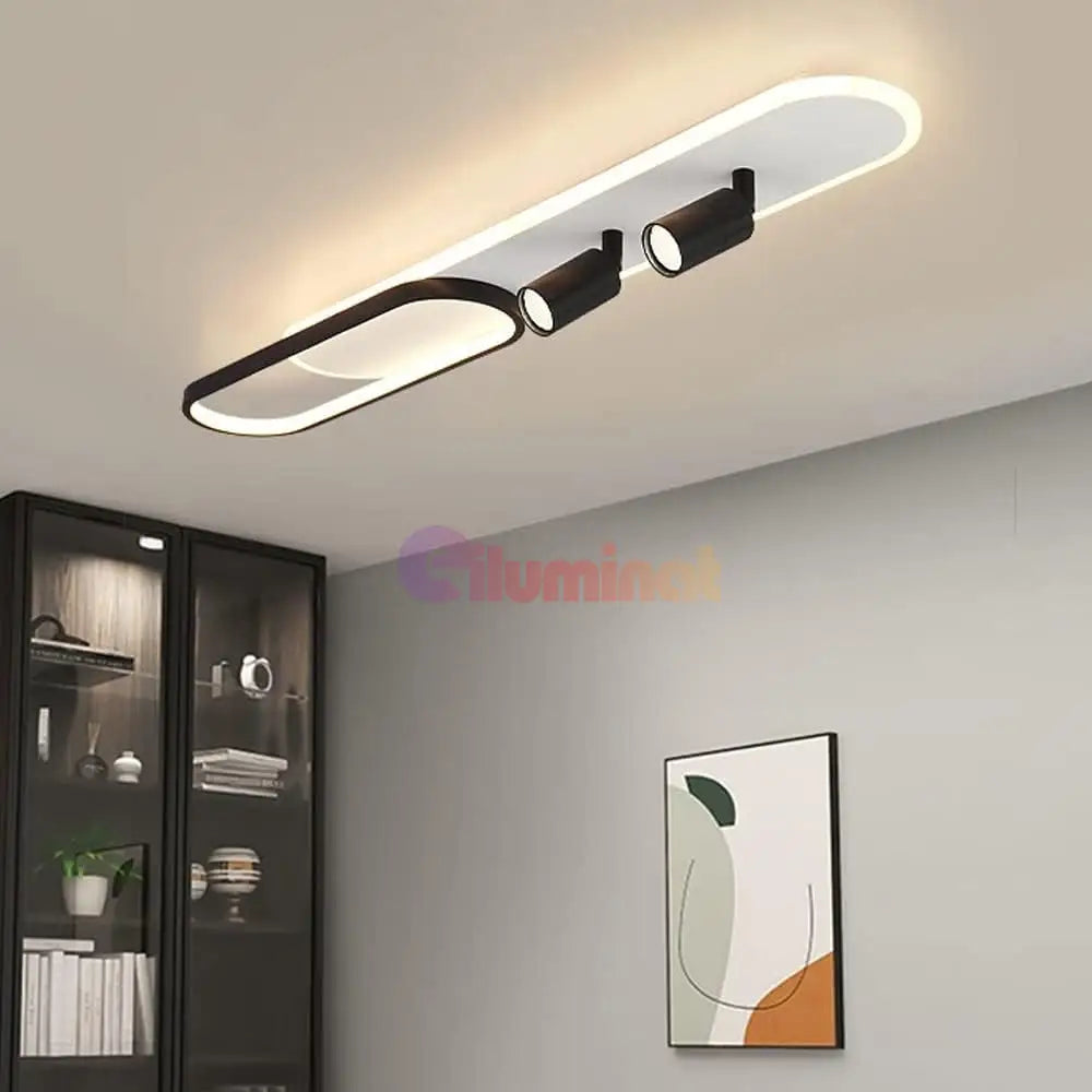 Aplica Led Cu Spoturi 80Cm Alb + Negru Echivalent 200W Lighting Fixtures