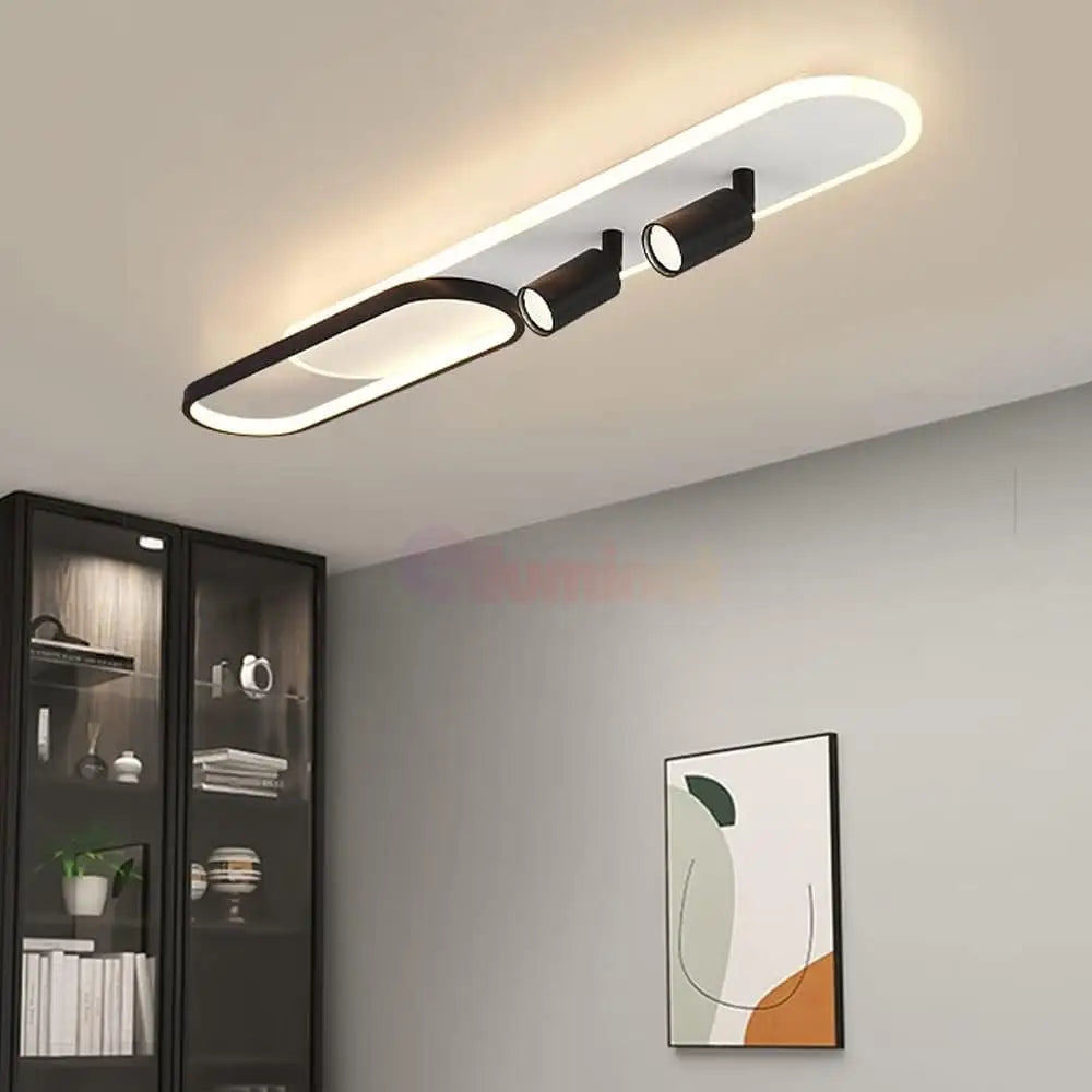 Aplica Led Cu Spoturi 80Cm Alb + Negru Echivalent 200W Lighting Fixtures