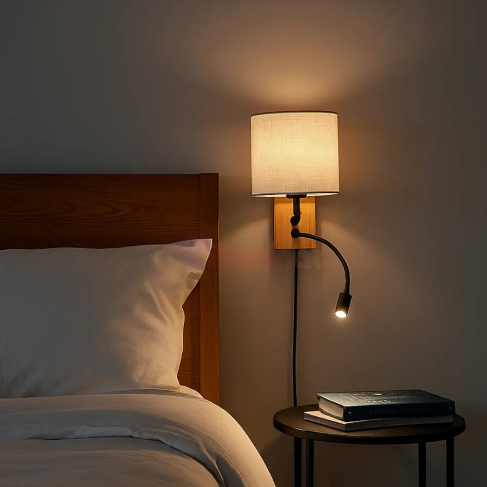 Aplica 1x E27 si LED NILAM Wood LEMN Lighting