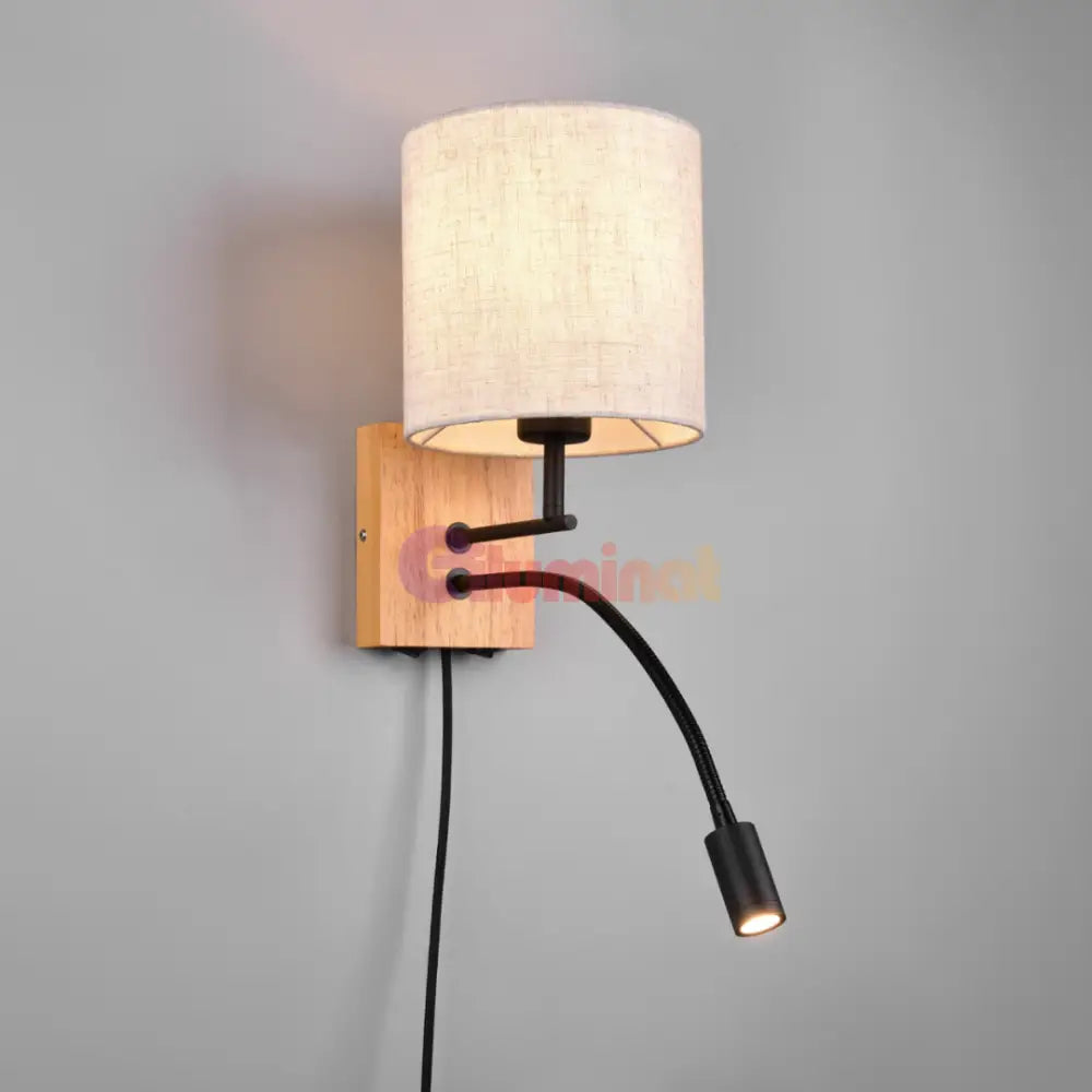 Aplica 1x E27 si LED NILAM Wood LEMN Lighting