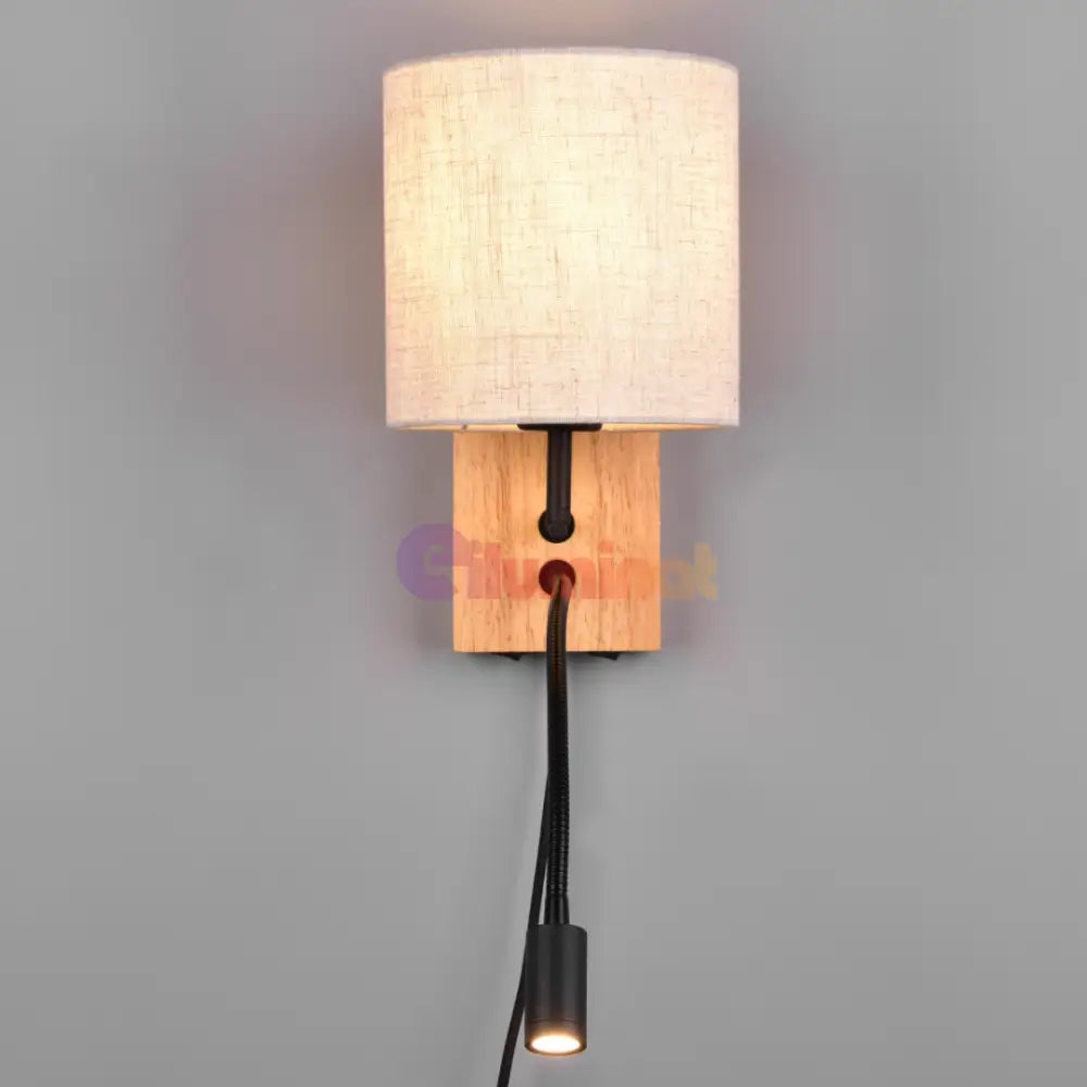 Aplica 1x E27 si LED NILAM Wood LEMN Lighting