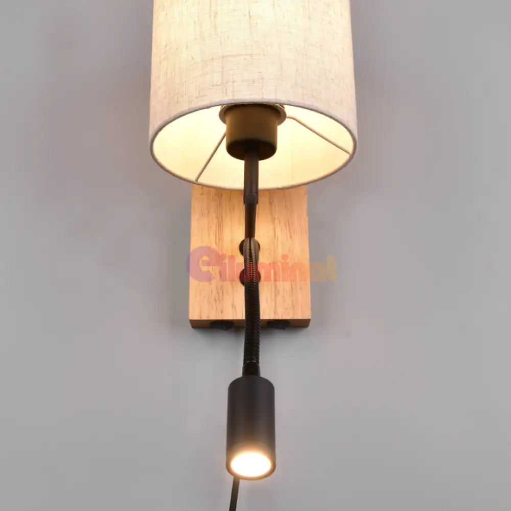Aplica 1x E27 si LED NILAM Wood LEMN Lighting