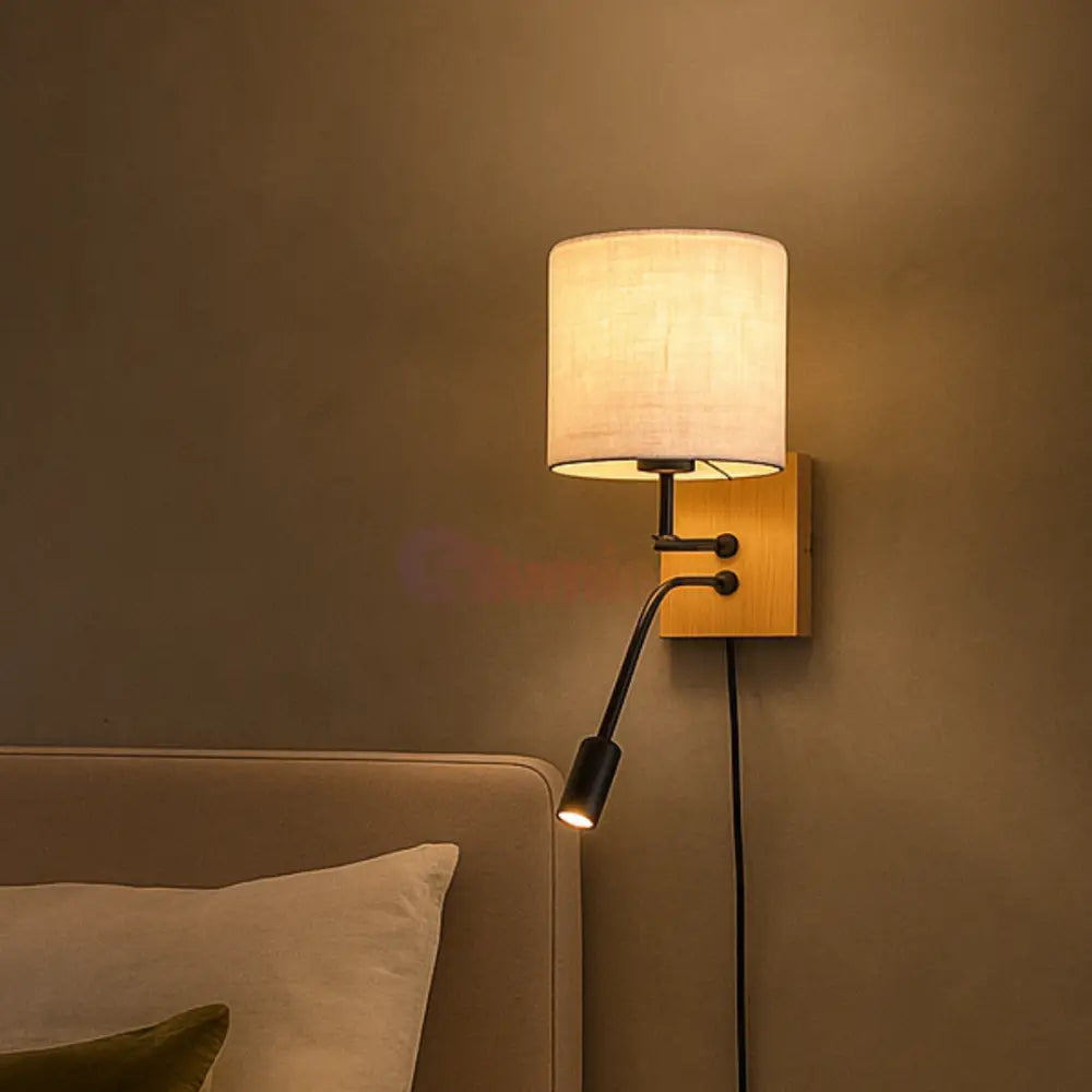 Aplica 1x E27 si LED NILAM Wood LEMN Lighting