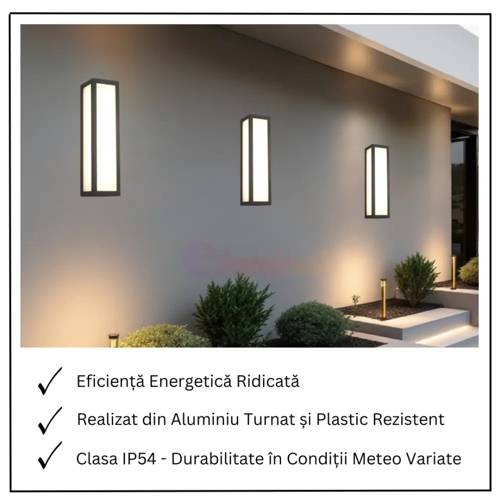 Aplica LED Exterior 10,5W FUERTE NEAGRA / ALB CALD / APLICA PERETE Wall Light Fixtures