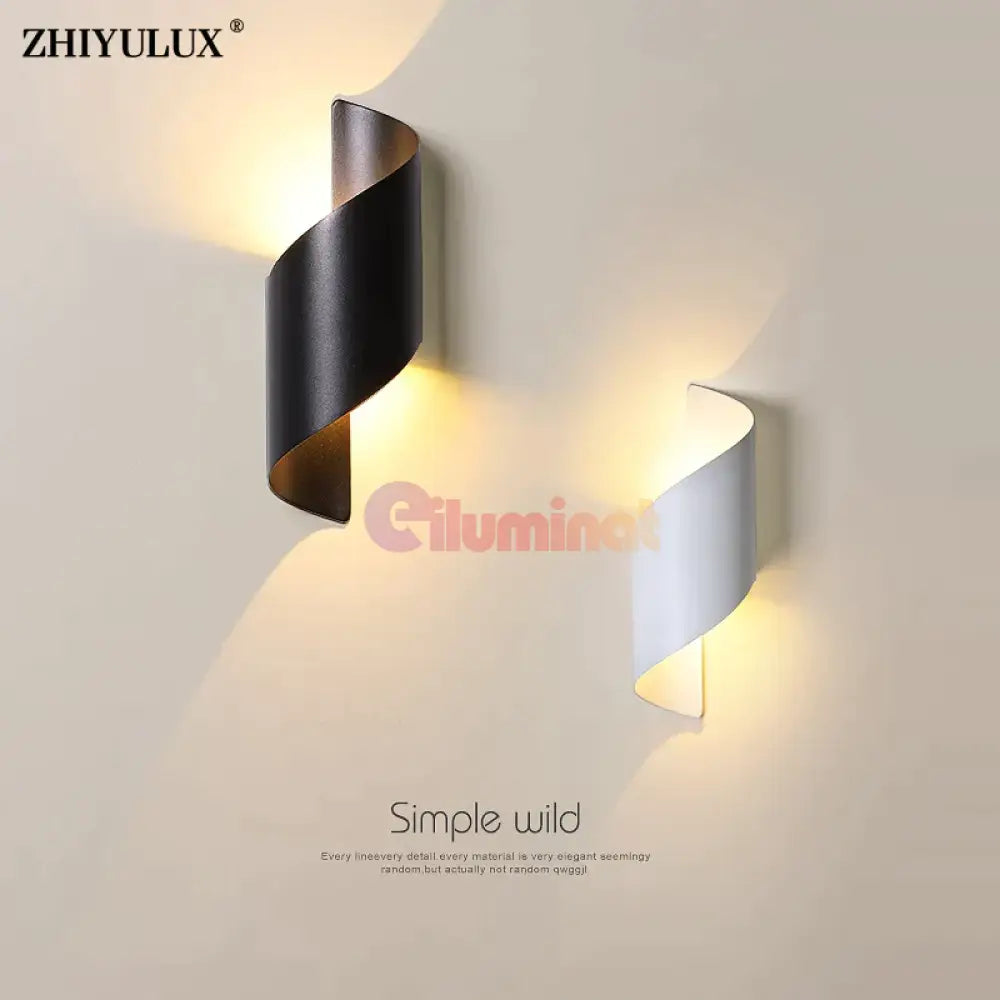 Aplica Led Exterior 10W Spirala Alba Wall Light Fixtures
