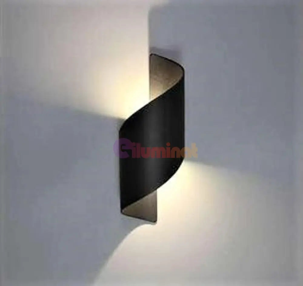Aplica Led Exterior 10W Spirala Neagra Wall Light Fixtures