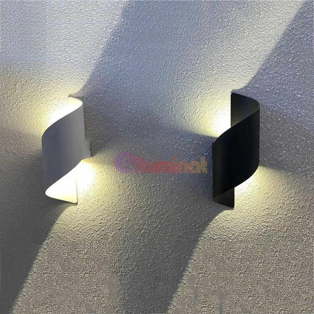 Aplica Led Exterior 10W Spirala Neagra Wall Light Fixtures