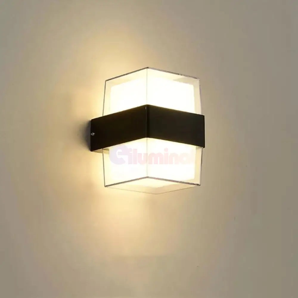 Aplica Led Exterior 12W Neagra Kuga Square Echivalent 100W Wall Light Fixtures