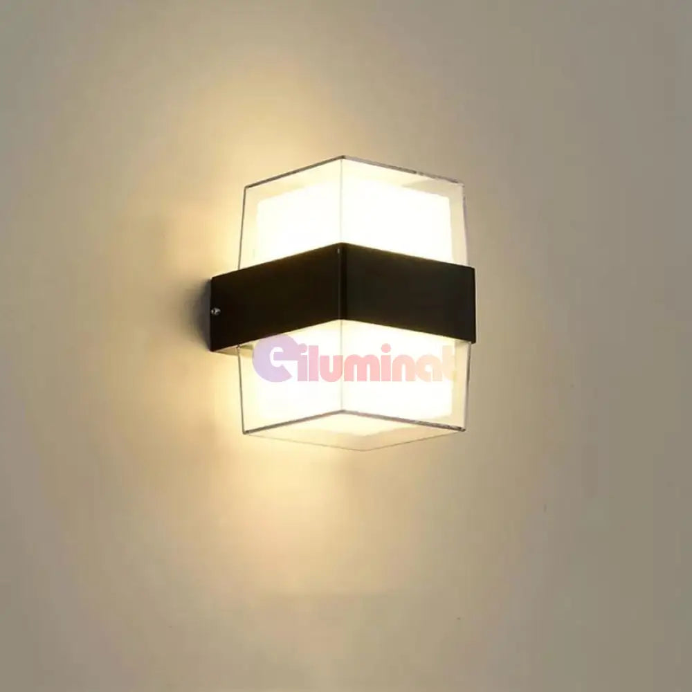 Aplica Led Exterior 12W Neagra Kuga Square Echivalent 100W Wall Light Fixtures