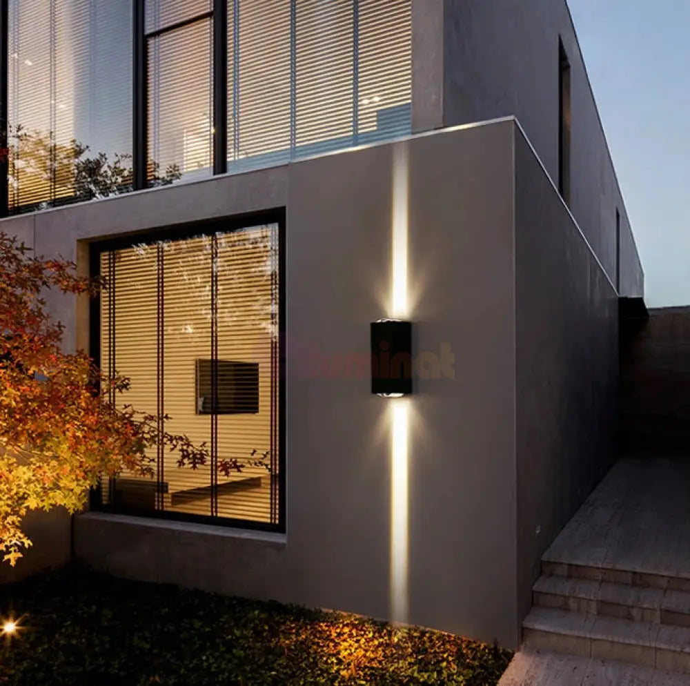 Aplica Led Exterior 2X3W Lines Neagra Wall Light Fixtures