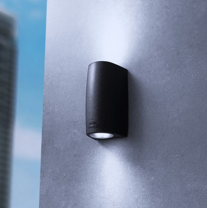 Aplica Led 2X6W Gu10 Cct Marta Exterior Neagra Fumagalli Exterior Wall Light Fixture