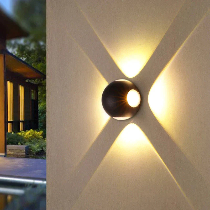 Aplica Led 12W 4 Zone Exterior Neagra Wall Light Fixtures