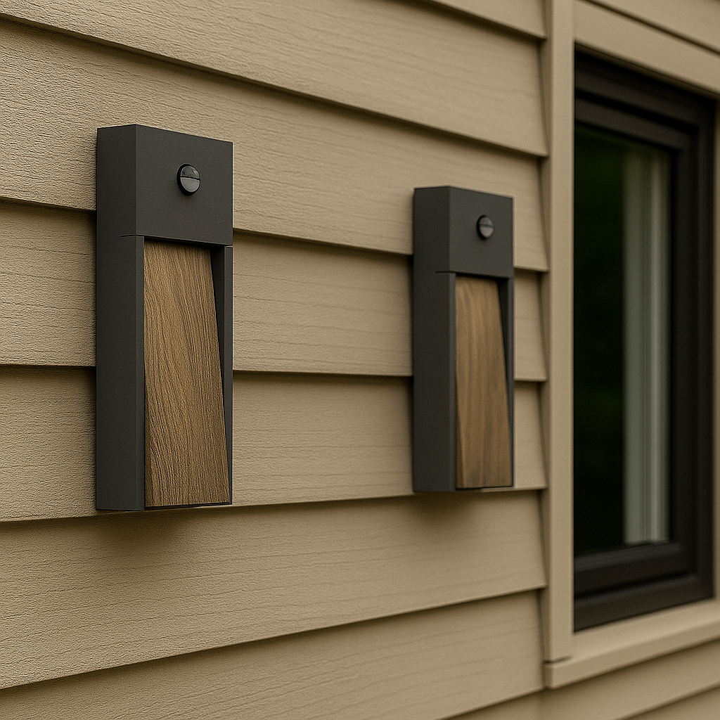 Aplica LED Exterior cu senzor 11W SALMON Imitatie lemn / APLICA PERETE CU SENZOR Wall Light Fixtures