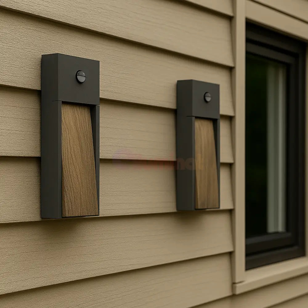Aplica LED Exterior cu senzor 11W SALMON Imitatie lemn / APLICA PERETE CU SENZOR Wall Light Fixtures