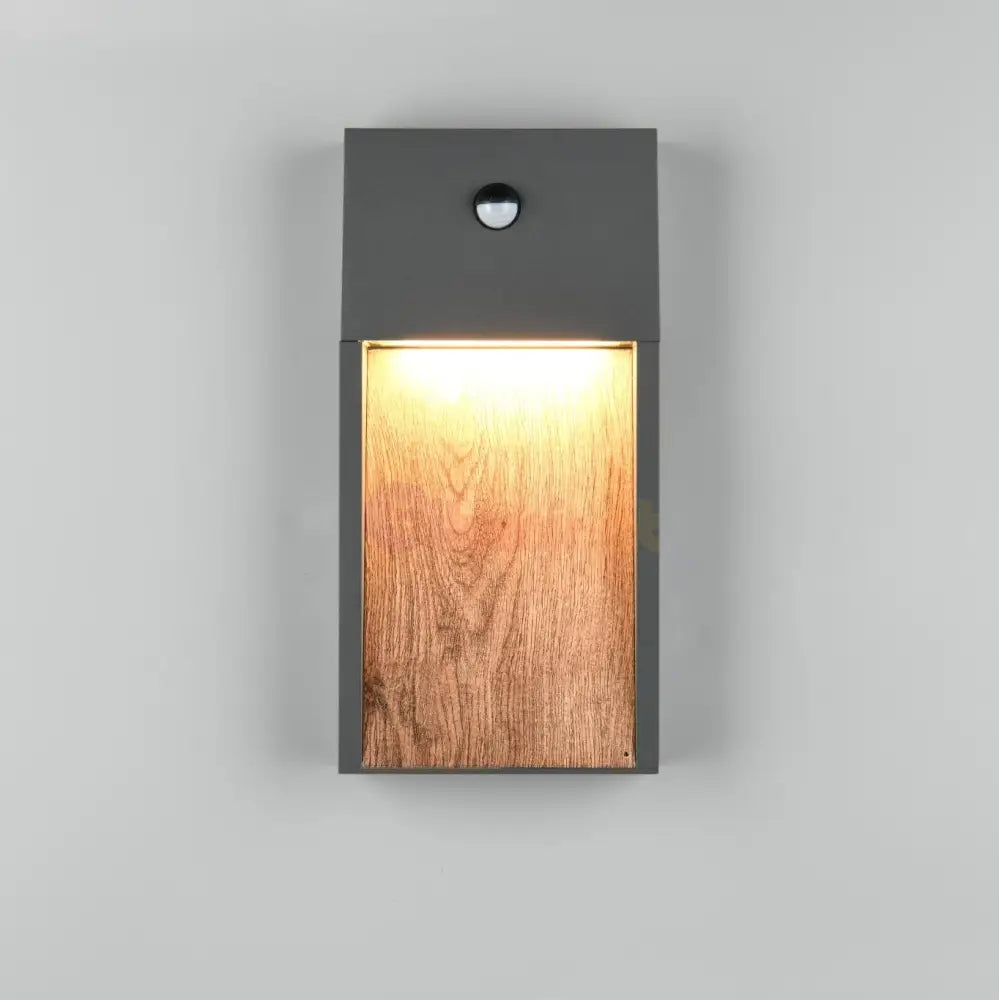 Aplica LED Exterior cu senzor 11W SALMON Imitatie lemn / APLICA PERETE CU SENZOR Wall Light Fixtures