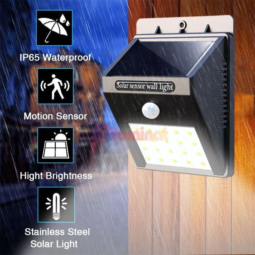 Aplica Led Exterior Solara Senzor 20 Smd Wall Light Fixtures