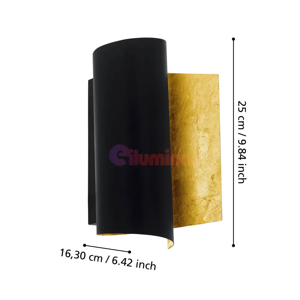 Aplica LED 40W FALICETTO GOLD & BLACK EGLO 98759 NEGRU + AURIU / APLICA PERETE / MINIMALIST DESIGN Wall Light Fixtures