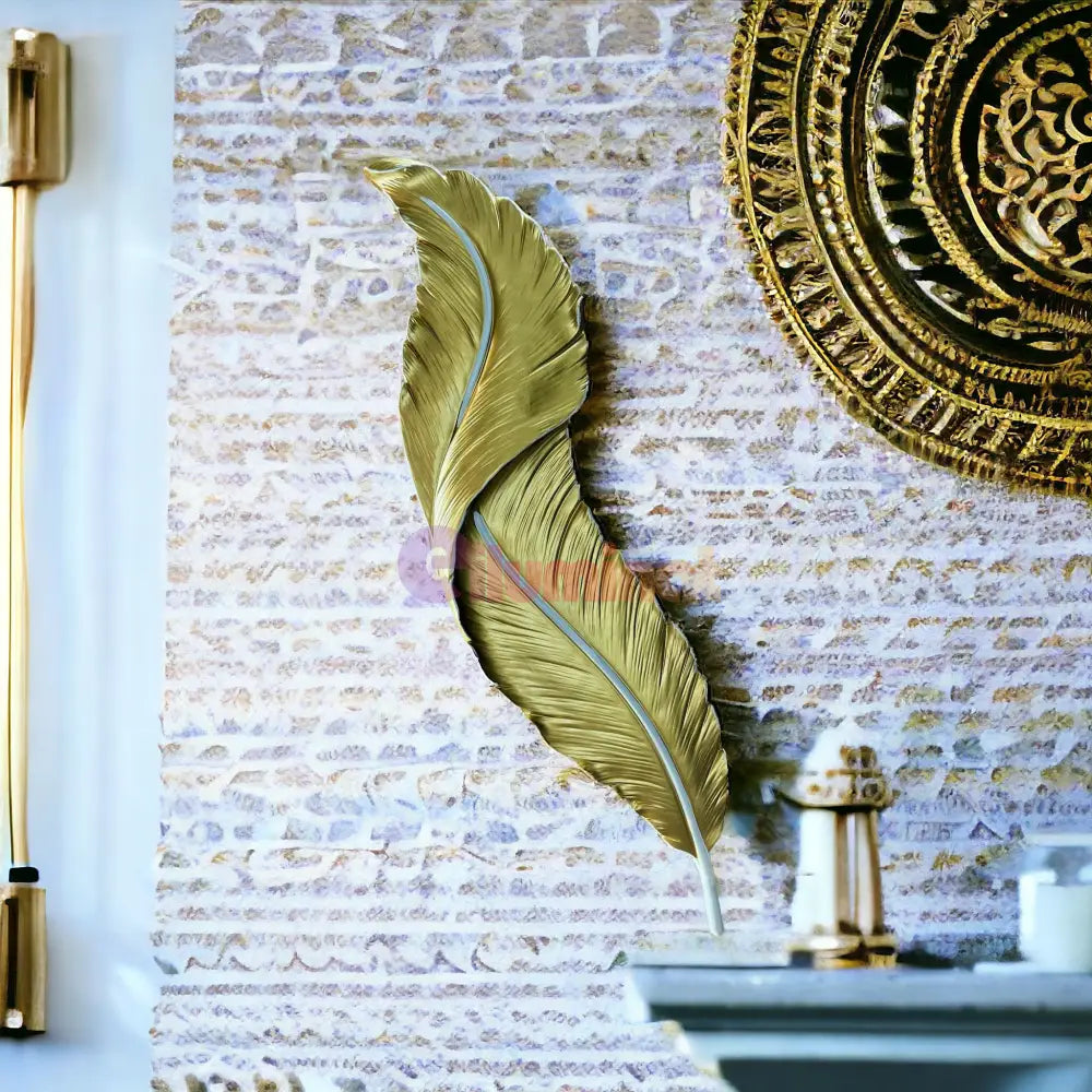 Aplica Led Gold Luxury Feather 25W 63Cm Wall Light Fixtures