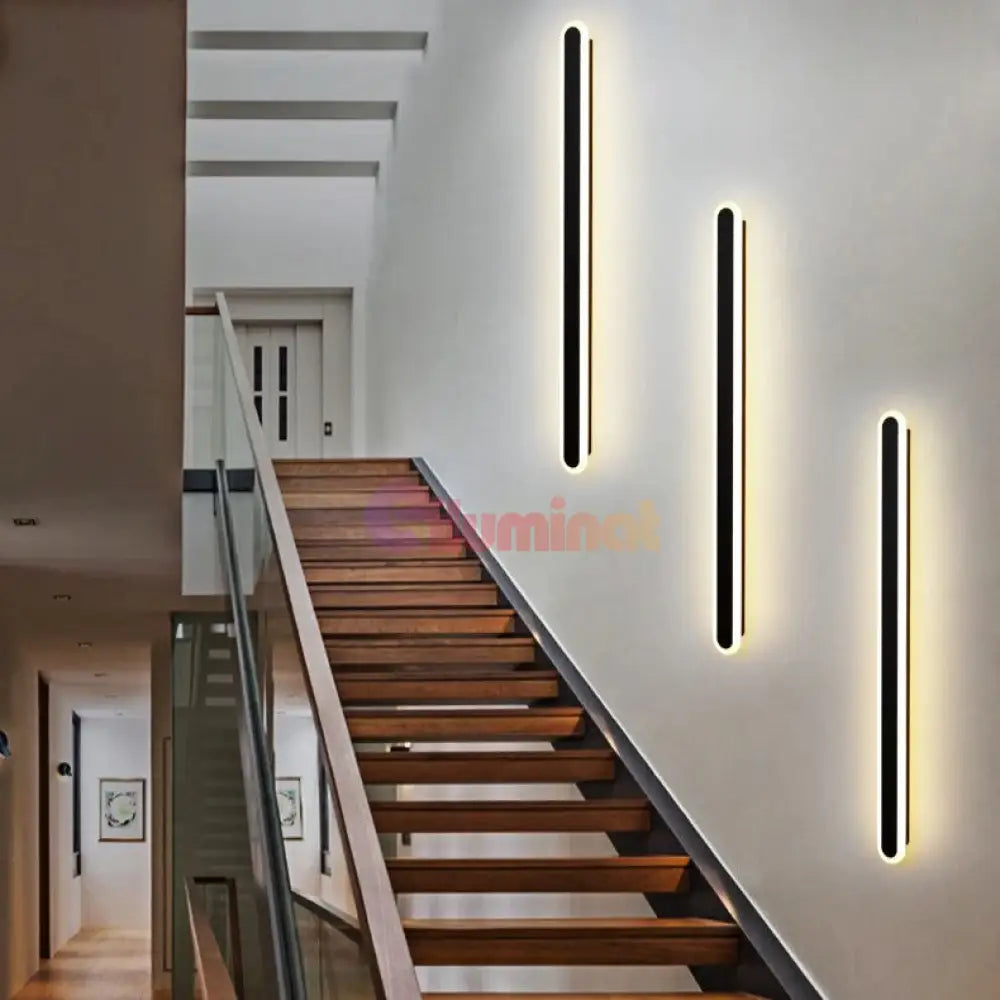 Aplica Led Liniara 48W 60Cm Neagra Echivalent 300W Lighting Fixtures