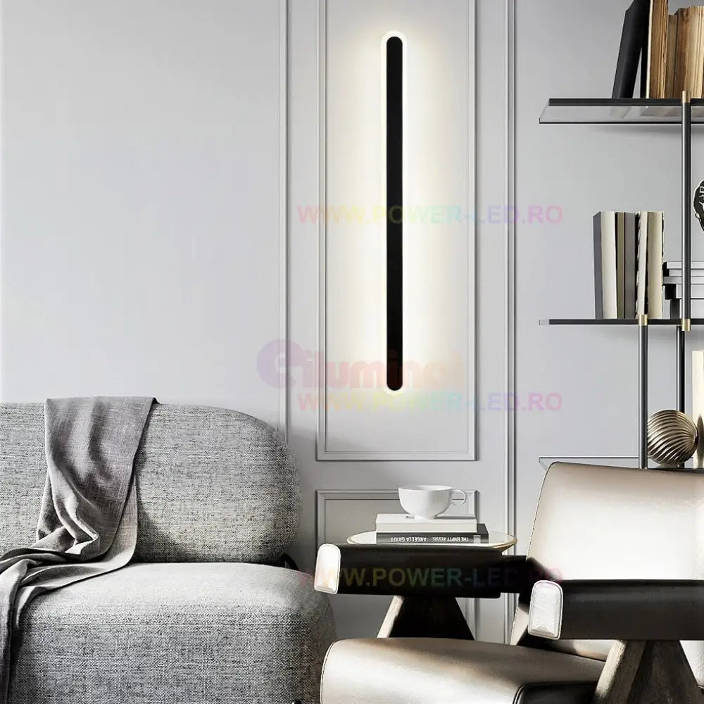 Aplica Led Liniara 48W 60Cm Neagra Echivalent 300W Lighting Fixtures