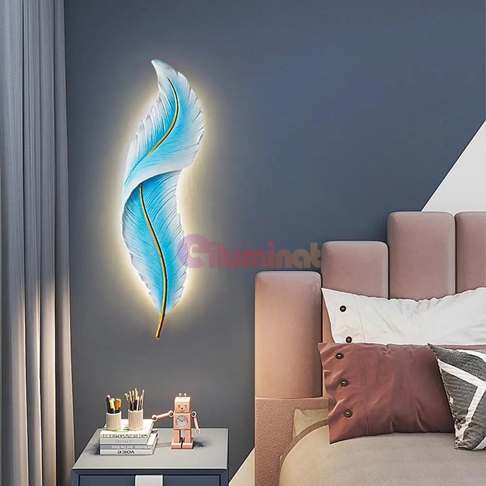 Aplica Led Luxury Feather 25W 63Cm Blue Sky Wall Light Fixtures