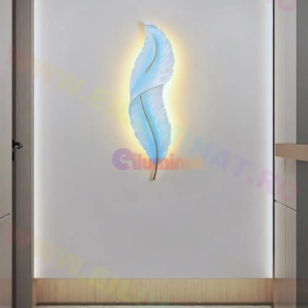 Aplica Led Luxury Feather 25W 63Cm Blue Sky Wall Light Fixtures