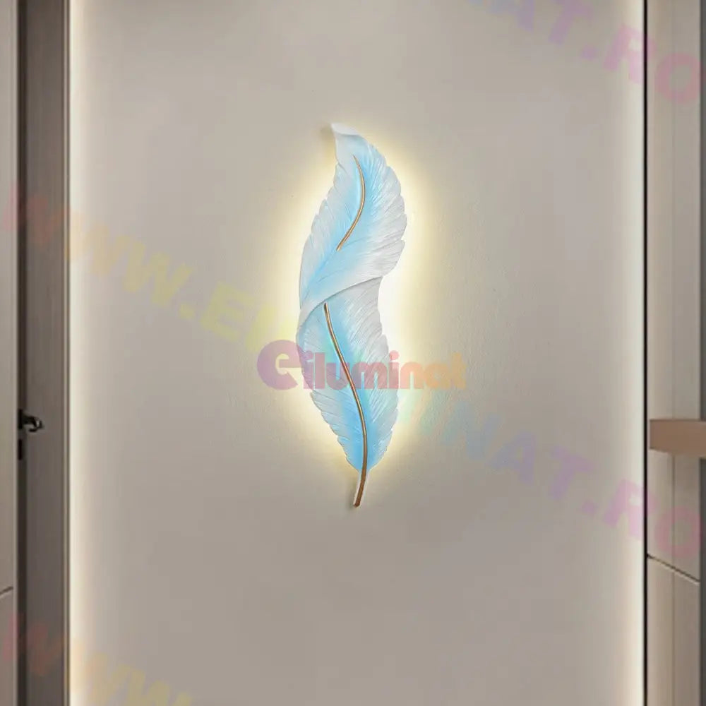 Aplica Led Luxury Feather 36W 87Cm Blue Sky Wall Light Fixtures