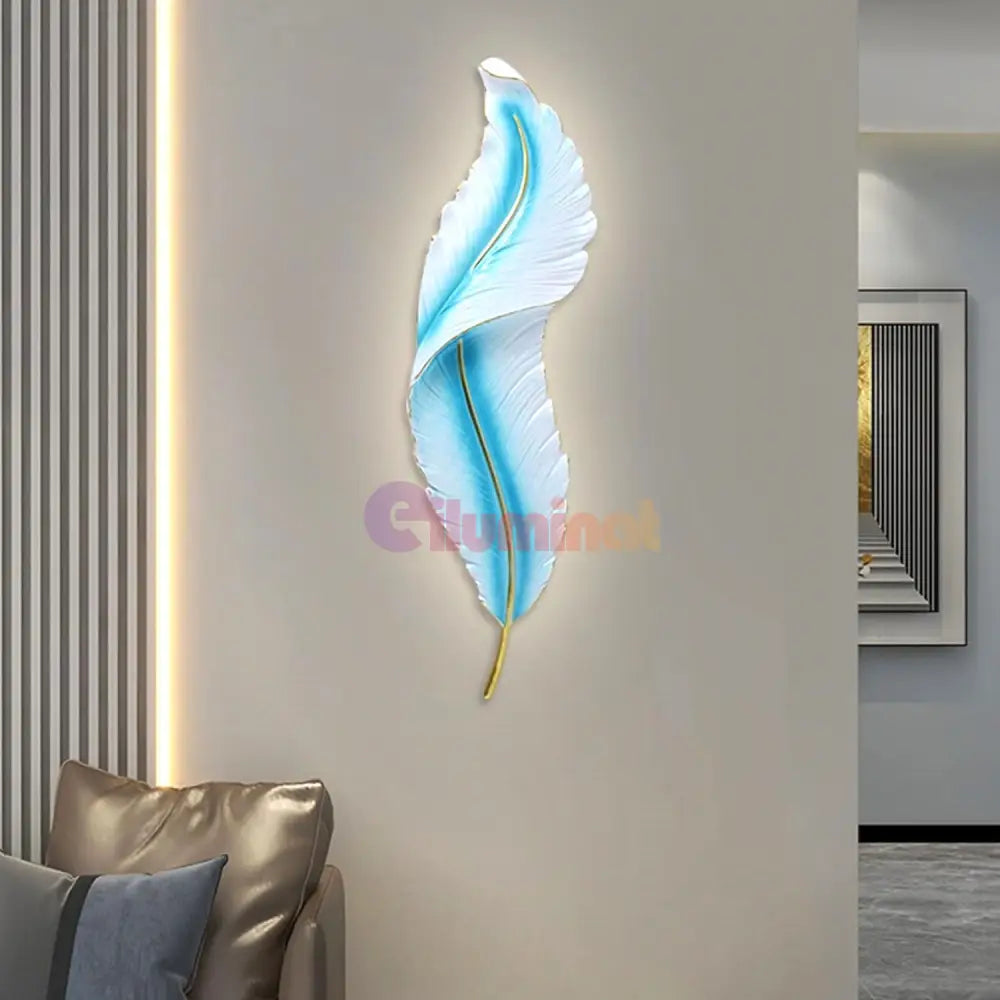 Aplica Led Luxury Feather 36W 87Cm Blue Sky Wall Light Fixtures