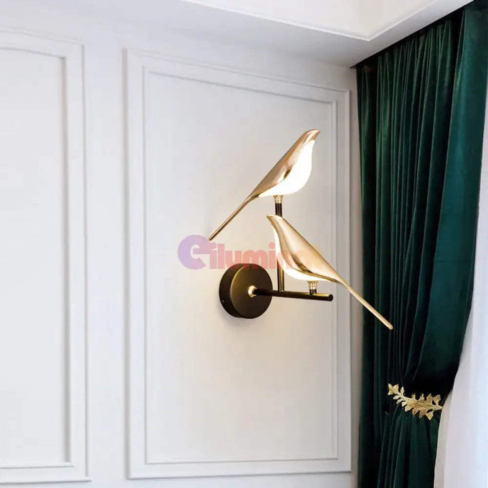 Aplica Led Luxury Golden Double Swallow Wall Light Fixtures