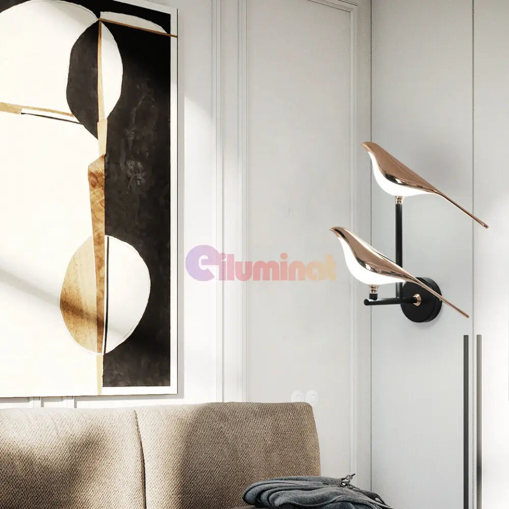 Aplica Led Luxury Golden Double Swallow Wall Light Fixtures