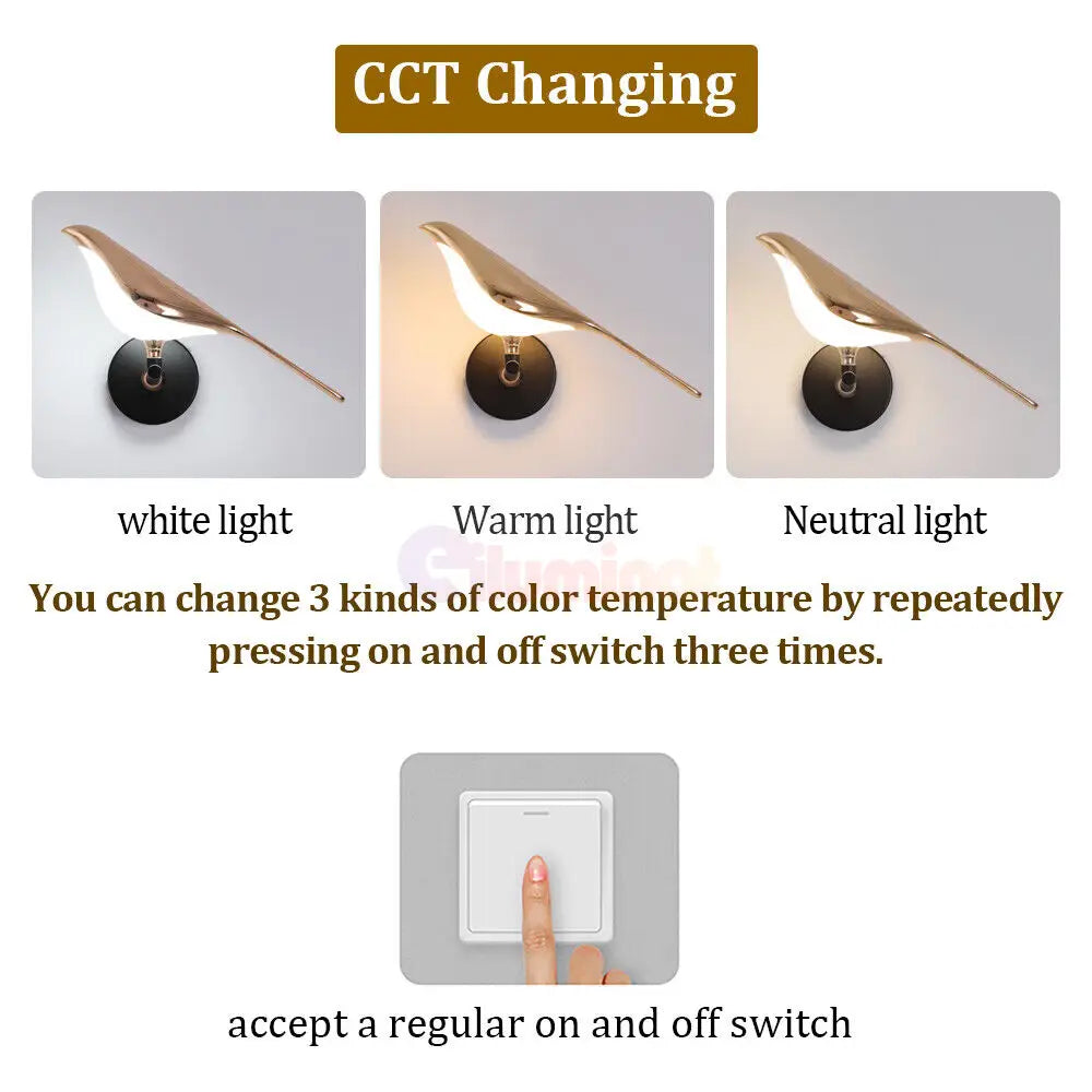 Aplica Led Luxury Golden Swallow Wall Light Fixtures