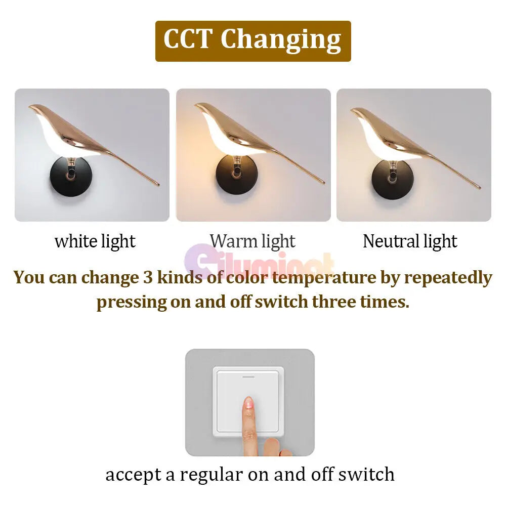 Aplica Led Luxury Golden Swallow Wall Light Fixtures
