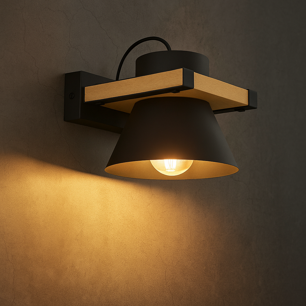 Aplica Perete 1xE27 MACCLES 43958 LEMN / VINTAGE SI RETRO DESIGN / APLICA PERETE Wall Light Fixtures