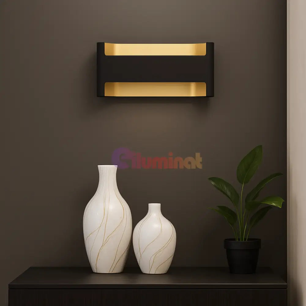 Aplica LED Modern FELONICHE EGLO 98545 NEGRU + AURIU / APLICA PERETE / MINIMALIST DESIGN Wall Light Fixtures