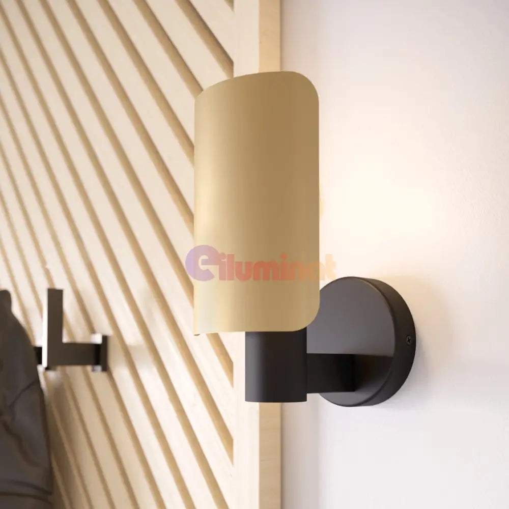 Aplica LED Modern HAYES EGLO 900375 NEGRU + AURIU / APLICA PERETE / MINIMALIST DESIGN Wall Light Fixtures