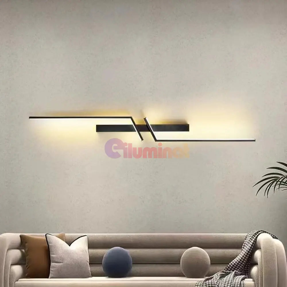 Aplica Led Modern Lines 27W 100Cm Echivalent 250W Aplica Perete / Tavan Neagra Minimalist Design