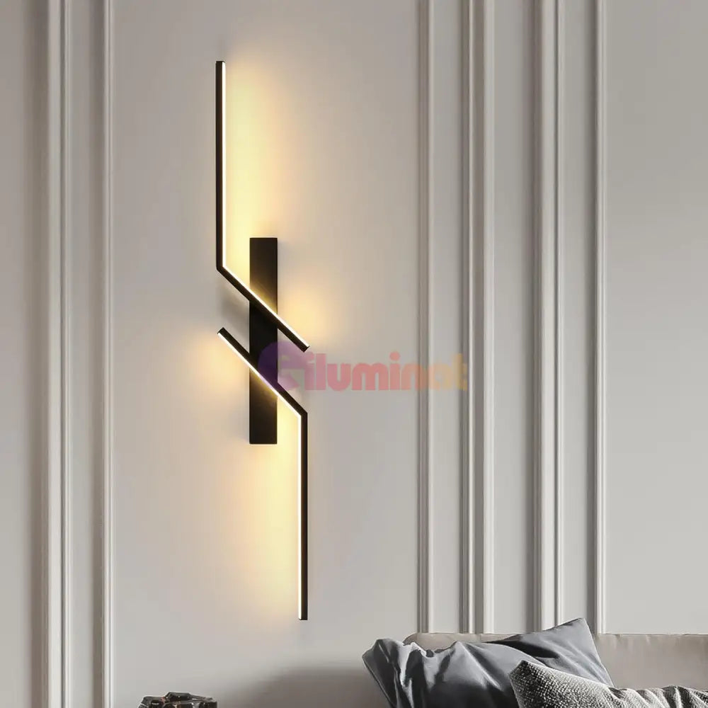 Aplica LED Modern Lines Black 60cm Echivalent 100W NEAGRA / MINIMALIST DESIGN / 60CM Wall Light Fixtures