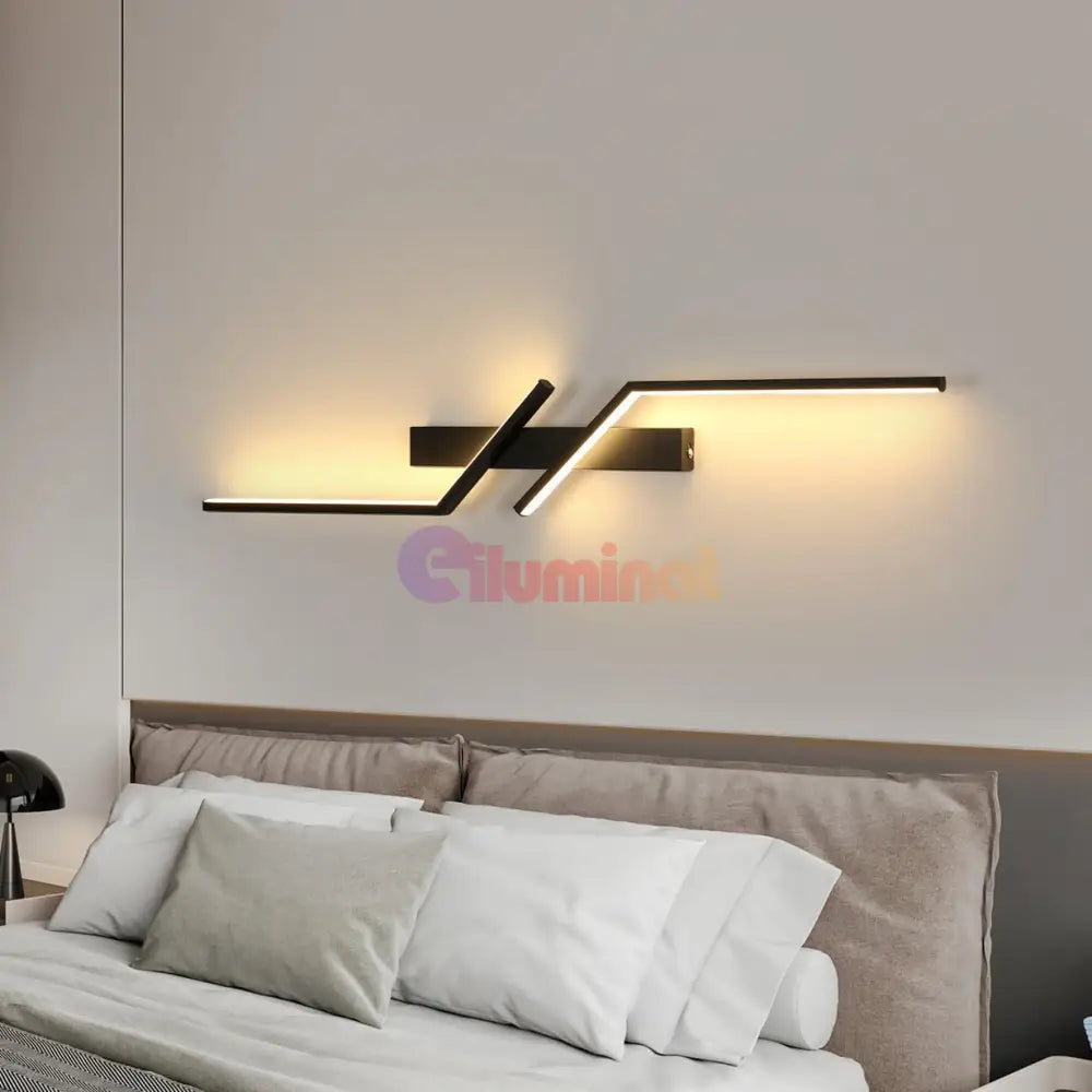 Aplica LED Modern Lines Black 80cm Echivalent 150W 80CM / NEAGRA / MINIMALIST DESIGN Wall Light Fixtures
