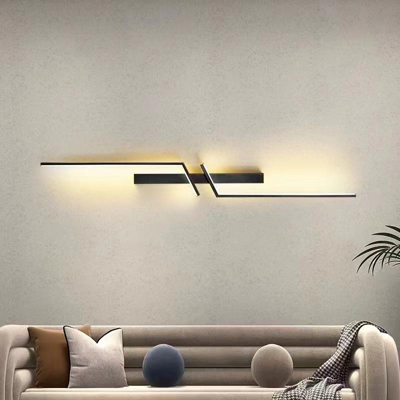Aplica Led Modern Lines 27W 100Cm Echivalent 250W Aplica Perete / Tavan Neagra Minimalist Design