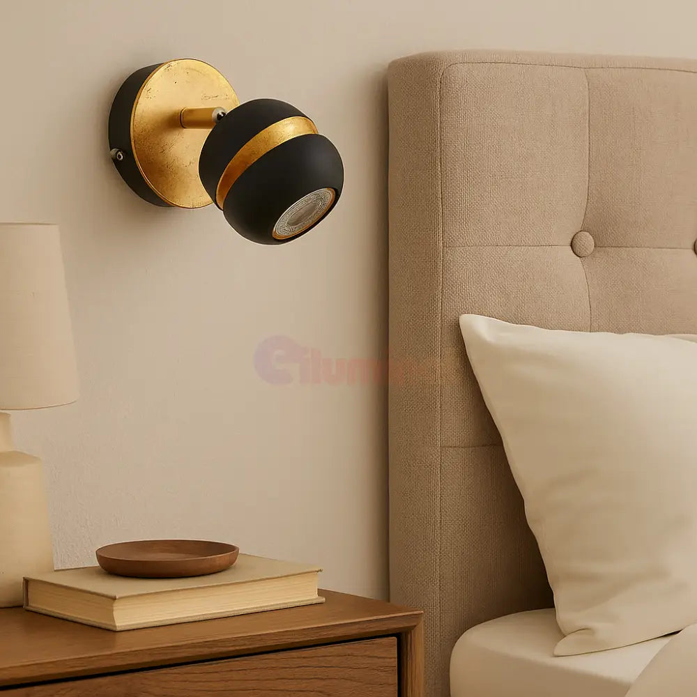 Aplica/Planfoniera LED NOCITO 3W NEGRU + AURIU NEGRU + AURIU / APLICA PERETE / MINIMALIST DESIGN Wall Light Fixtures
