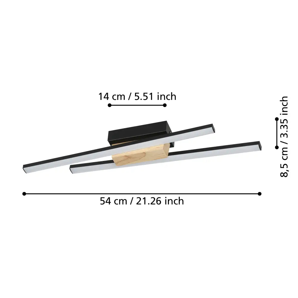 Aplica LED PANAGRIA Neagra 2X6,3W EGLO 900491 APLICA PERETE / TAVAN / MINIMALIST DESIGN / NEAGRA & MARO Wall Light