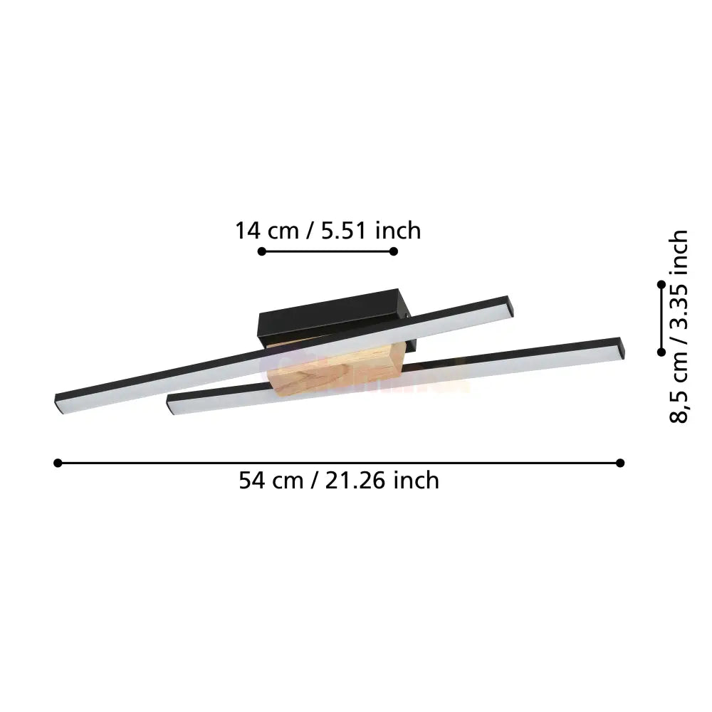 Aplica LED PANAGRIA Neagra 2X6,3W EGLO 900491 APLICA PERETE / TAVAN / MINIMALIST DESIGN / NEAGRA & MARO Wall Light