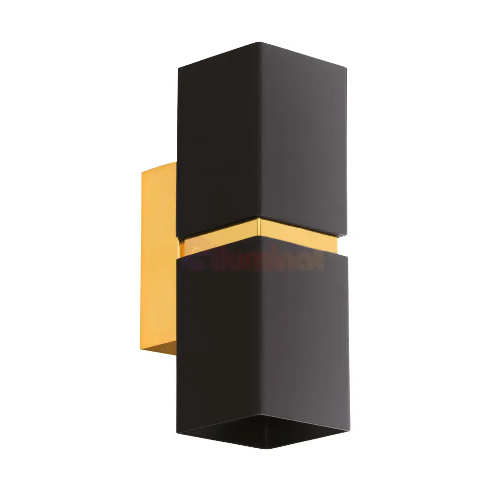 Aplica LED 2X2,8W PASSA EGLO NEGRU + AURIU 95373 NEGRU + AURIU / APLICA PERETE / MINIMALIST DESIGN Wall Light Fixtures
