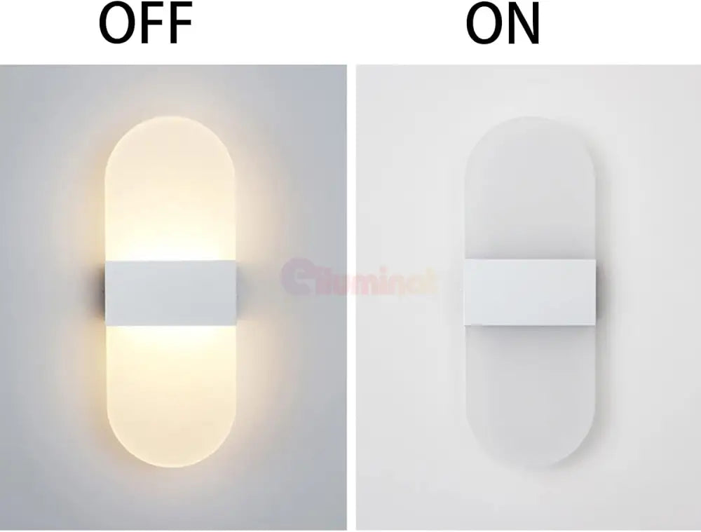 Aplica Led Perete 12W Sublime Oval Alba Wall Light Fixtures