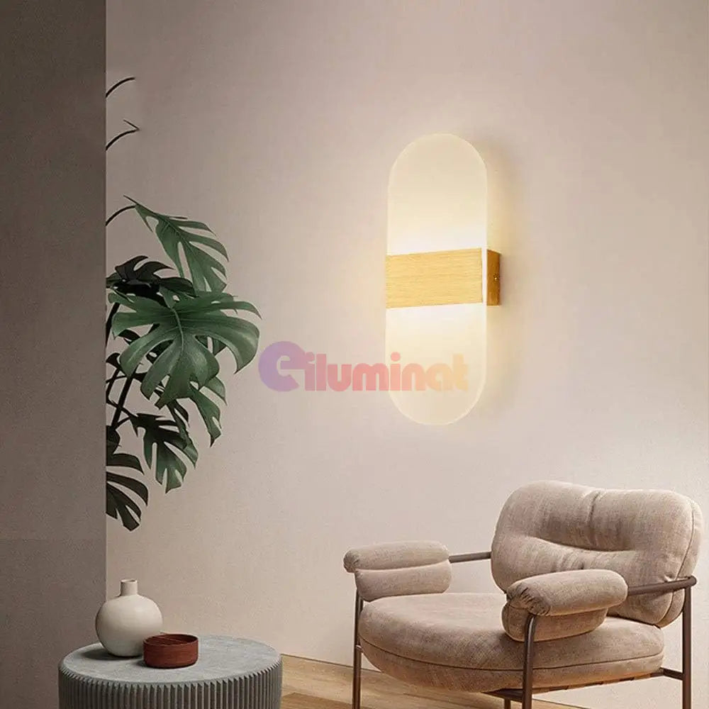 Aplica Led Perete 12W Sublime Oval Gold Wall Light Fixtures