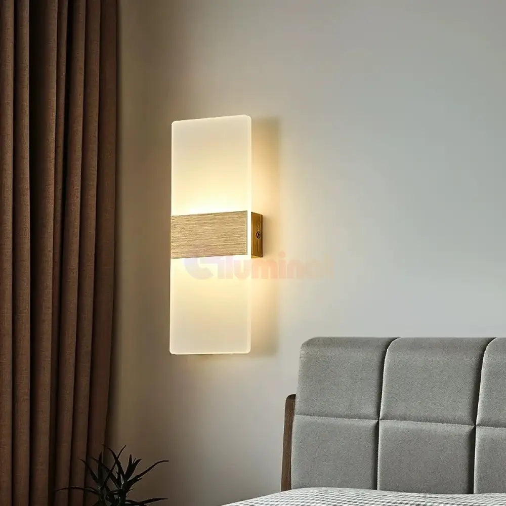 Aplica Led Perete 12W Sublime Square Gold Wall Light Fixtures