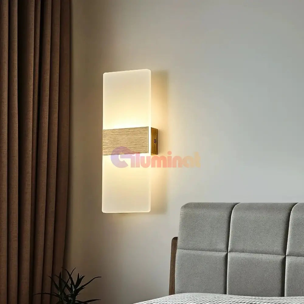 Aplica Led Perete 12W Sublime Square Gold Wall Light Fixtures