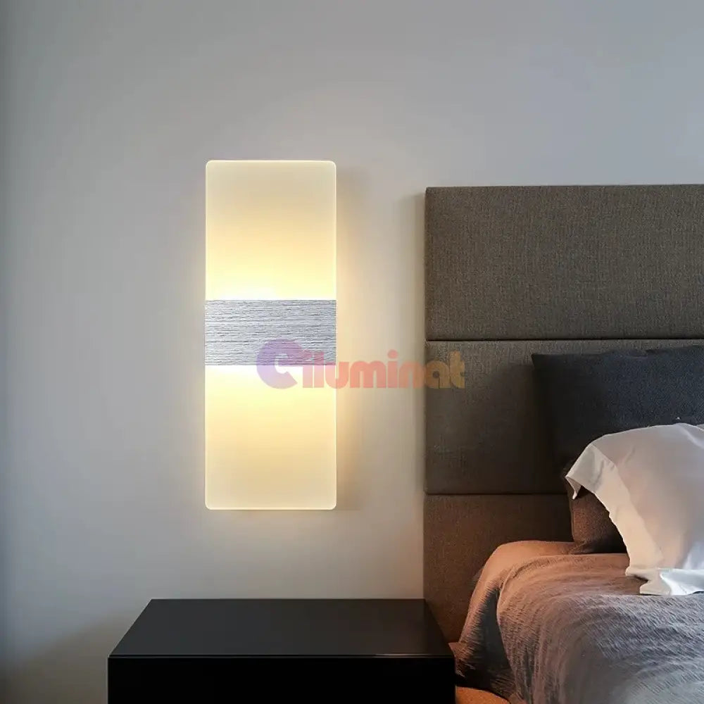 Aplica Led Perete 12W Sublime Square Silver Wall Light Fixtures